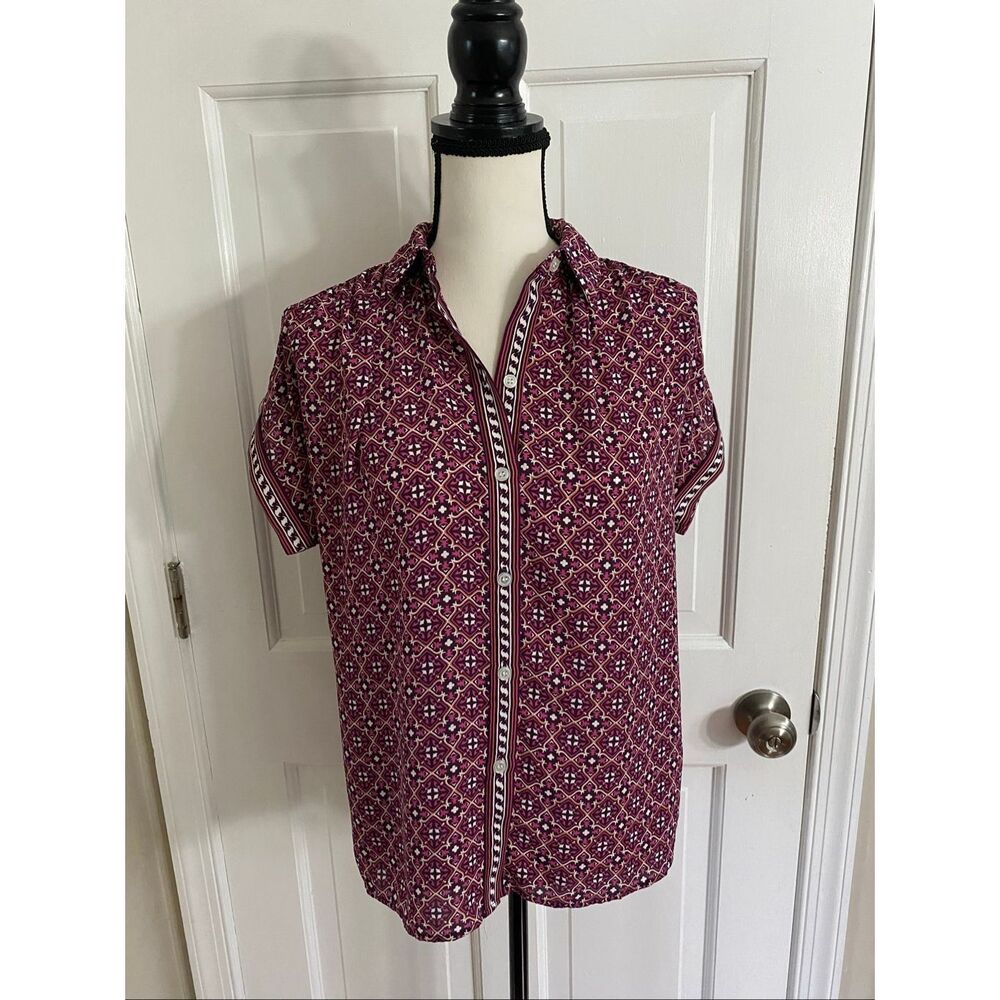 Max Studio geometric print blouse size XS